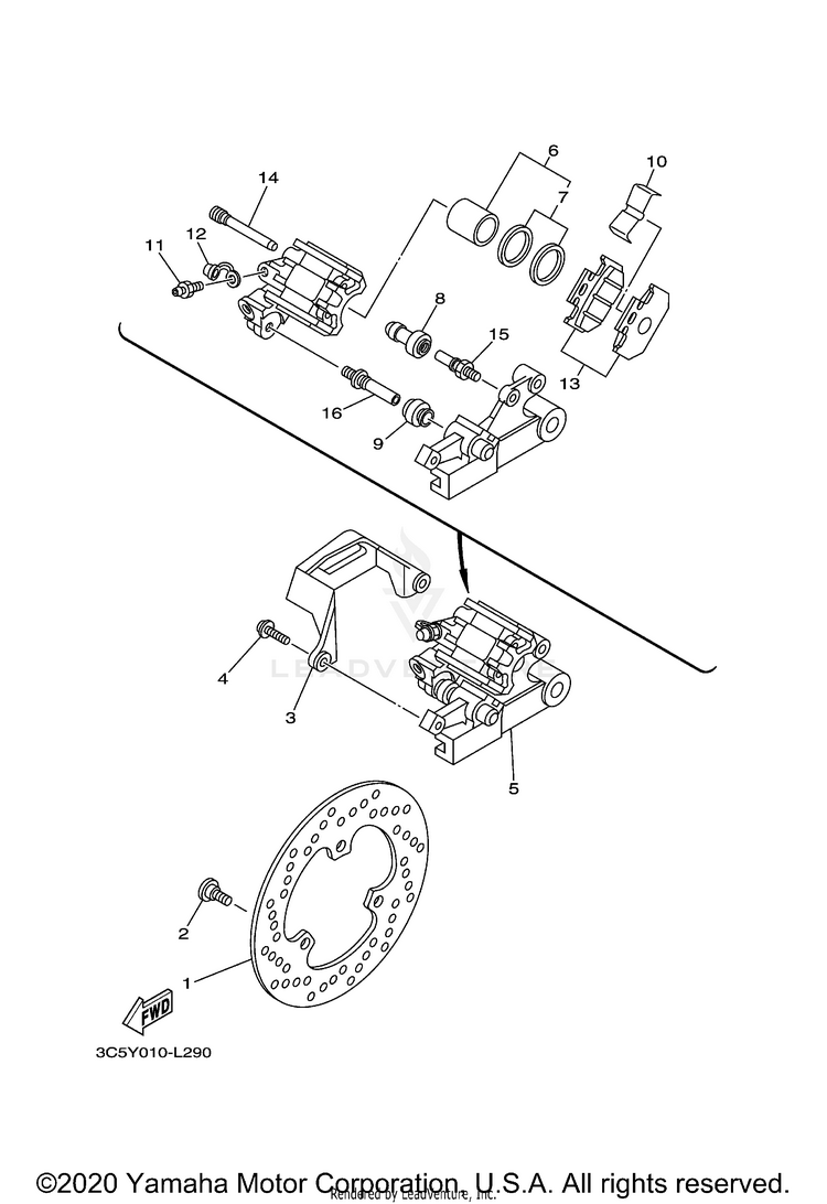 Rear Brake Caliper Schematic