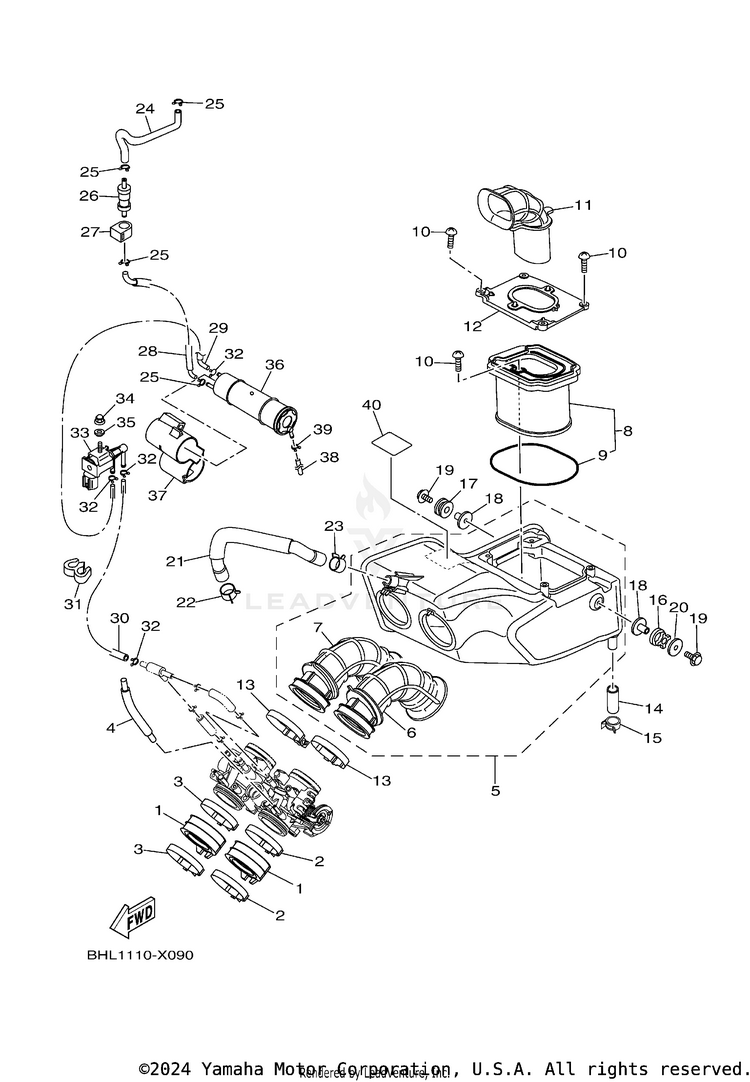Intake TENERE 700 - XTZ7NB - 2022 Schematic