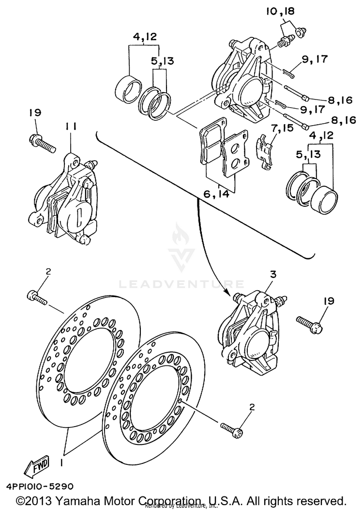 Front Brake Caliper Schematic