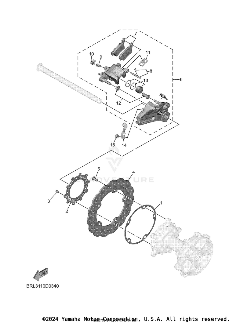 Rear Brake Caliper TENERE 700 WORLD RAI - XTZ7WRTCB - 2026 Schematic