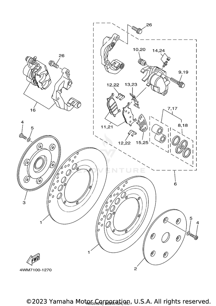 Front Brake Caliper Schematic
