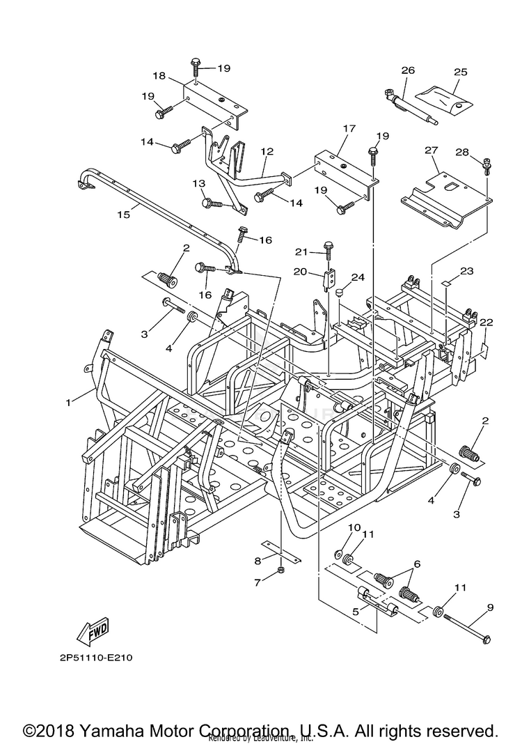 Frame RHINO 450 4WD - YXR45FAVGR - 2006 Schematic