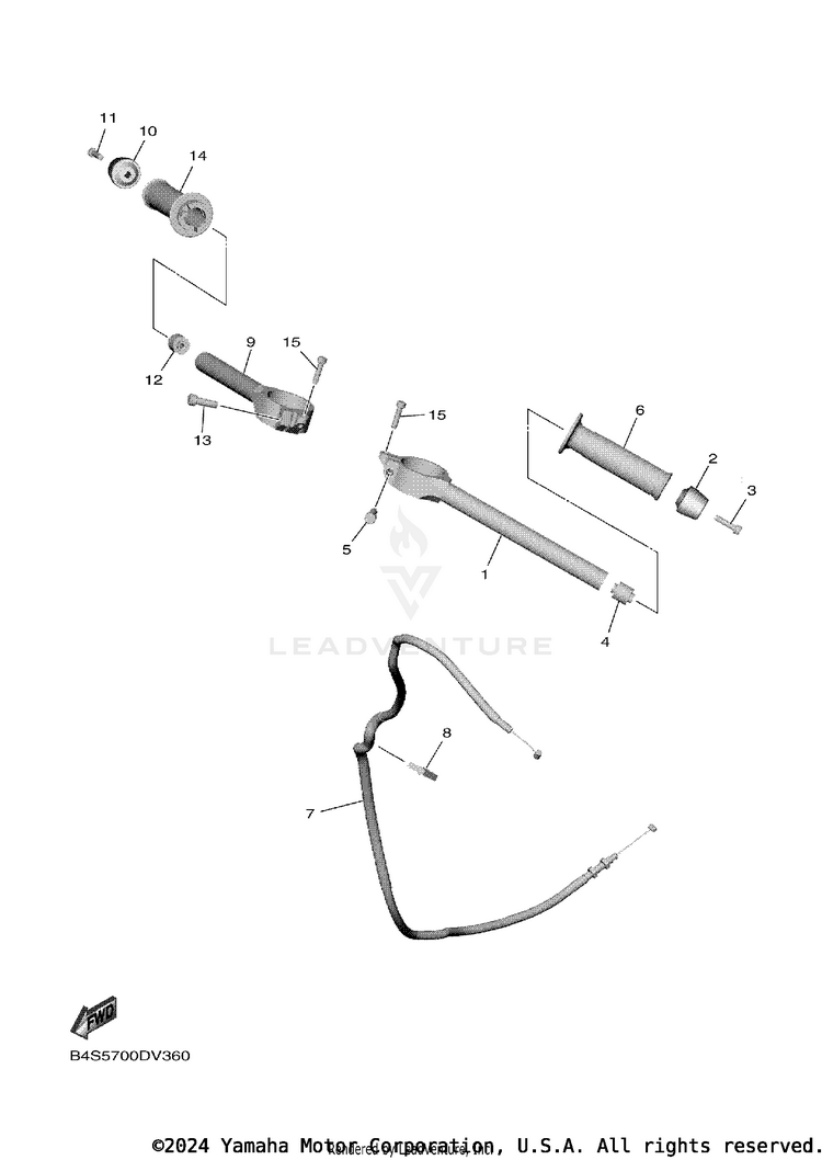 Steering Handle & Cable Schematic