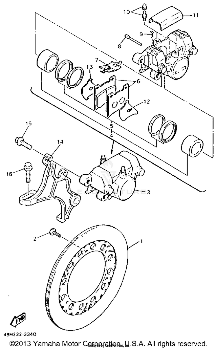 Rear Brake Caliper Schematic
