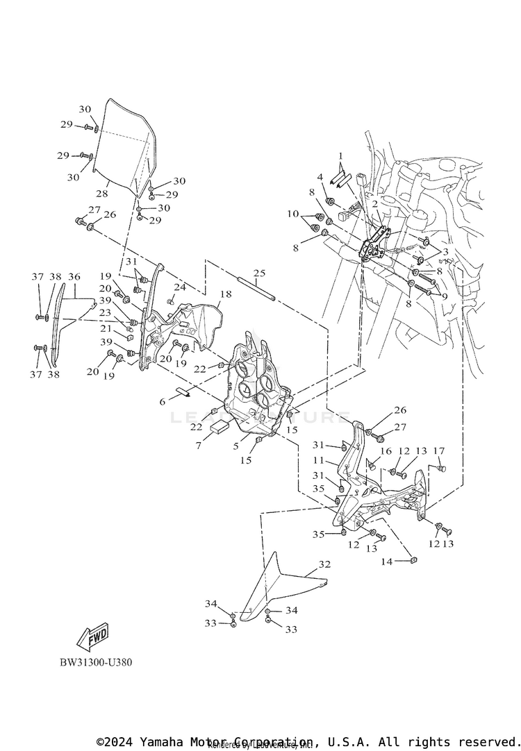 Cowling 1 TENERE 700 - XTZ7NB - 2022 Schematic