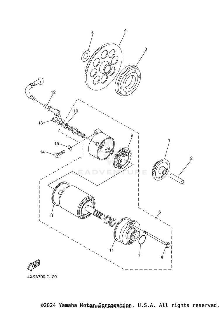 Starter Clutch V STAR 650 SILVERADO - XVS65ATYCB - 2009 Schematic