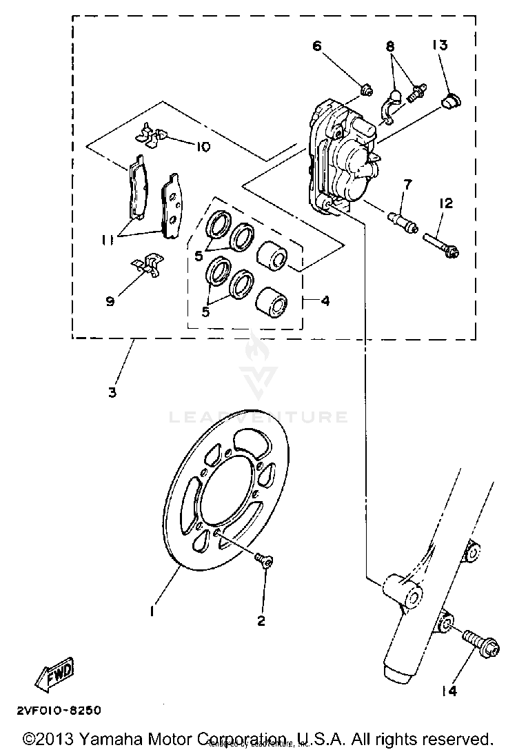 Front Brake Caliper Schematic