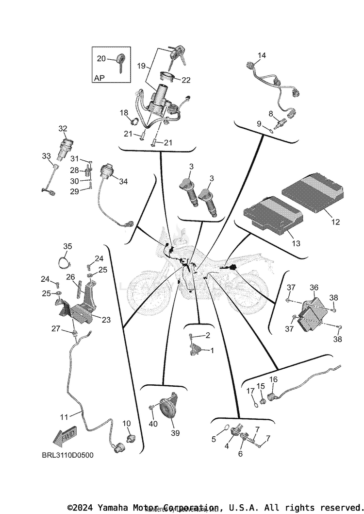 Electrical 2 TENERE 700 - XTZ7TCL - 2026 Schematic