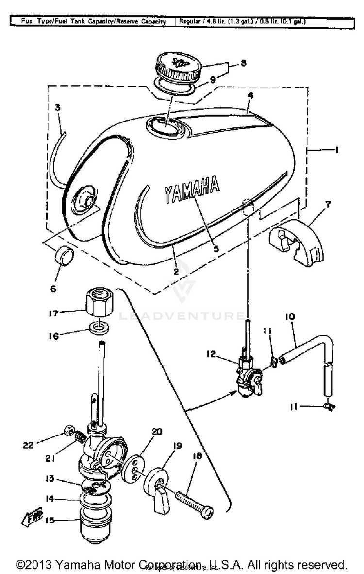 Fuel Tank Gt80f GT80F - 1979 Schematic