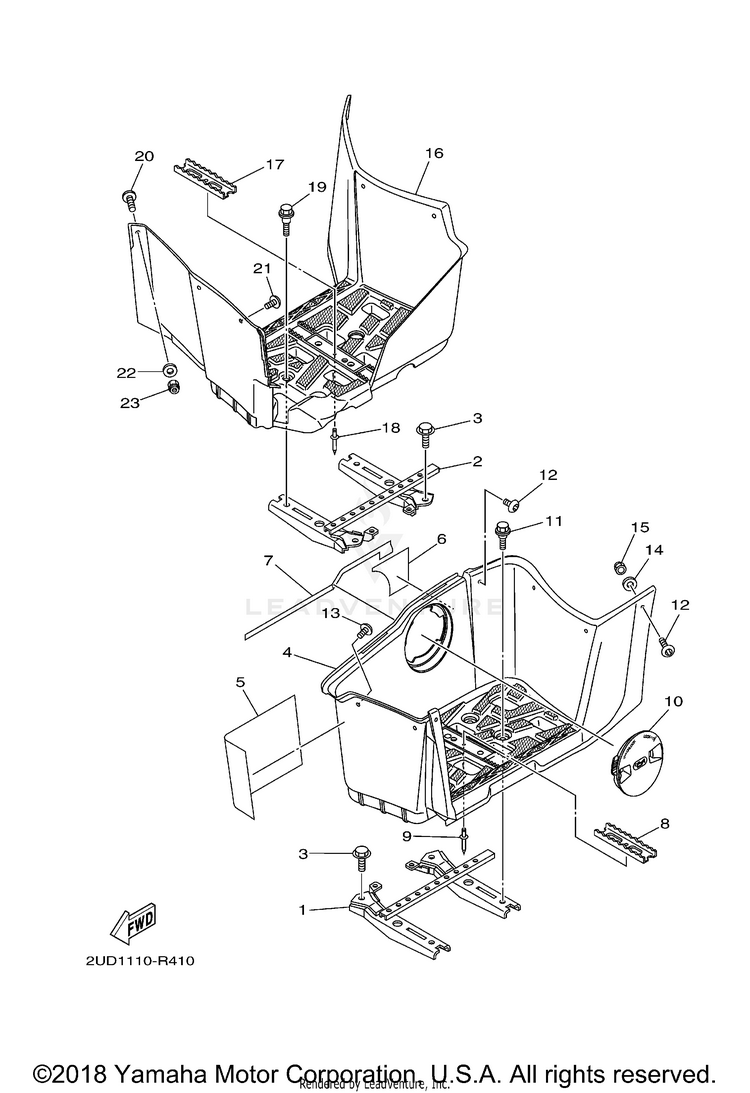 Stand Footrest GRIZZLY EPS 4WD - YFM70GPAKR - 2019 Schematic