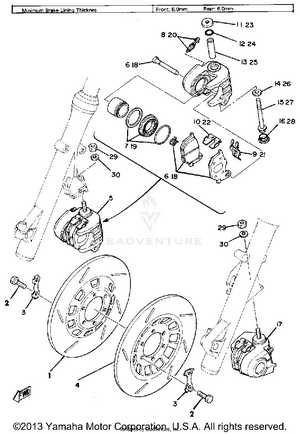 Front Brake Caliper Schematic