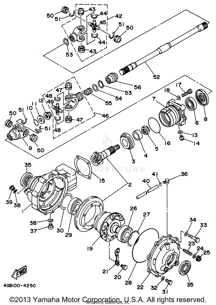 Front Differential BIG BEAR 4WD - YFM350FWG - 1995 Schematic