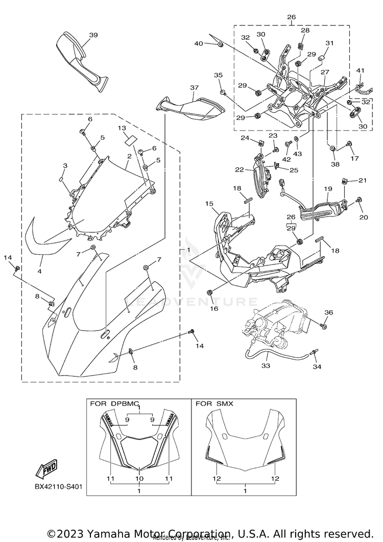 Cowling 1 YZFR1 - YZFR1HCB - 2017 Schematic
