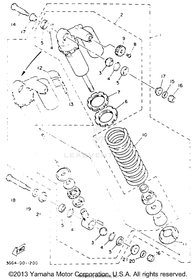 Rear Shocks BANSHEE - YFZ350E_MN - 1993 Schematic