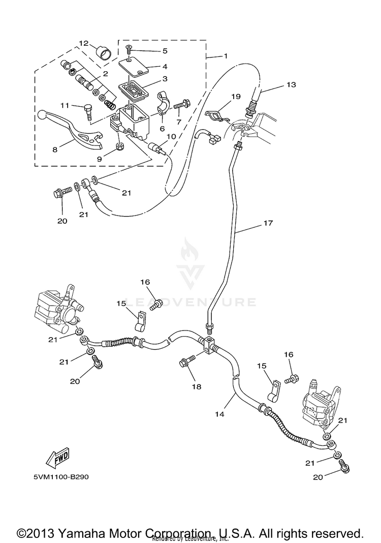 Front Master Cylinder Schematic