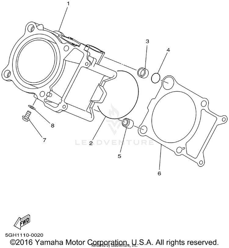 Cylinder KODIAK 4WD - YFM400FAP - 2002 Schematic