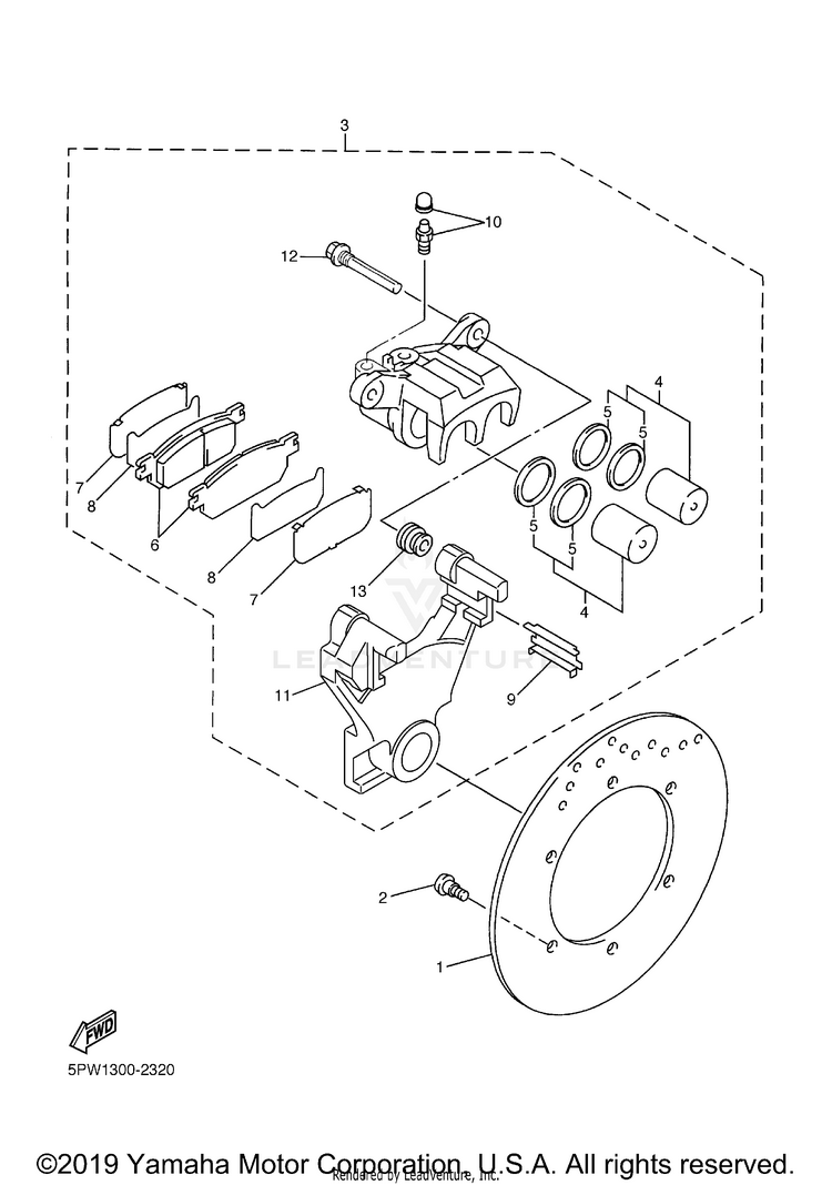 Rear Brake Caliper Schematic