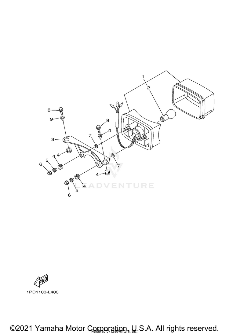 Taillight YFZ450 - YFZ45DB - 2013 Schematic