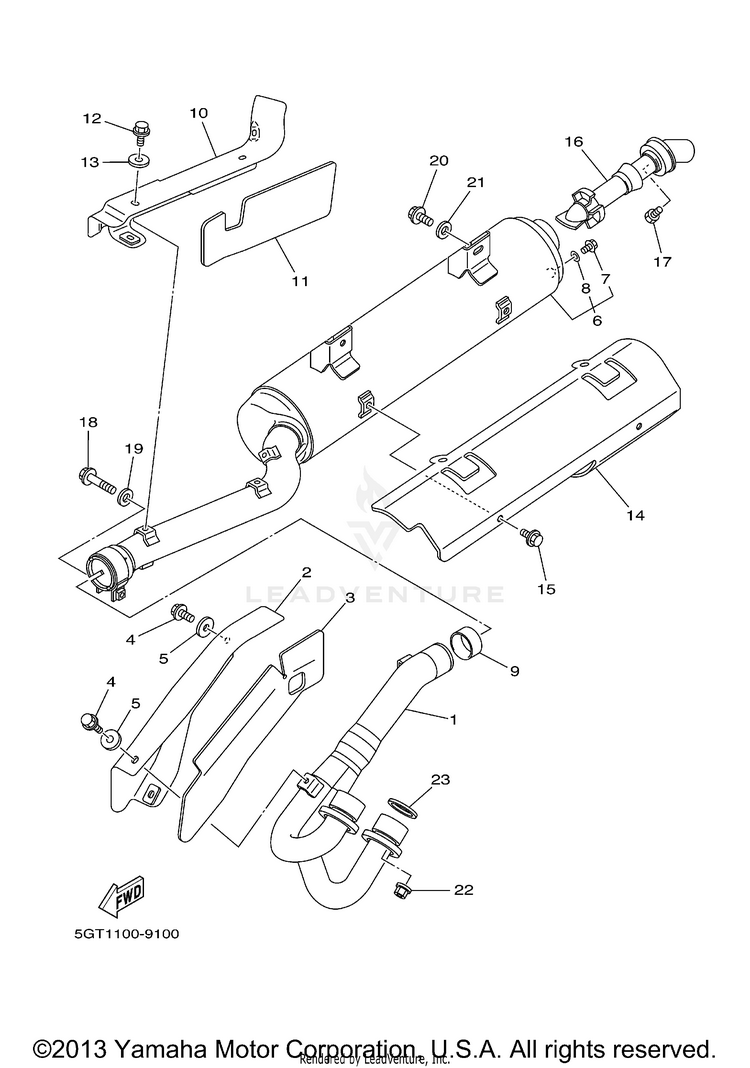 Exhaust GRIZZLY YFM600FHN GRIZZLY REALTREE HUNTER - YFM600FHN - 2001 Schematic