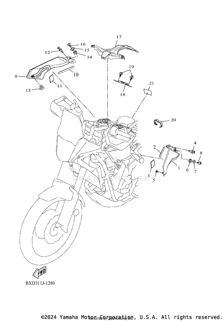 Fuel Tank 2 TENERE 700 WORLD RAI - XTZ7WRTCB - 2026 Schematic