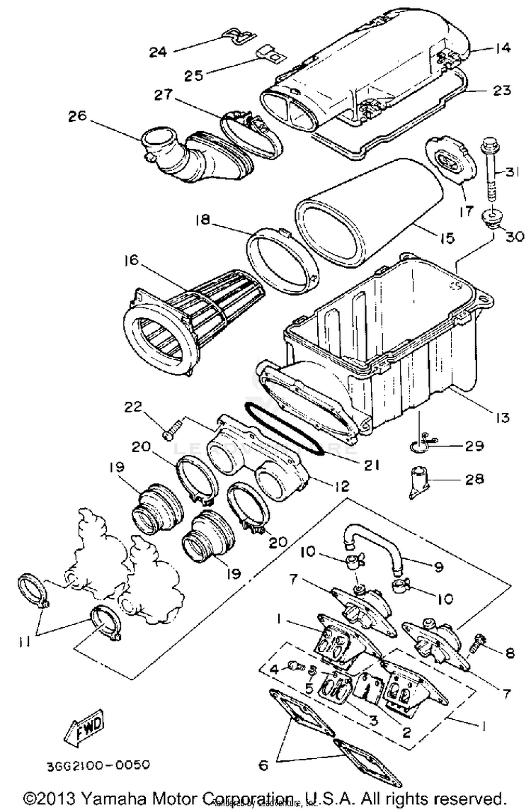 Air Filter BANSHEE - YFZ350D_MN - 1992 Schematic