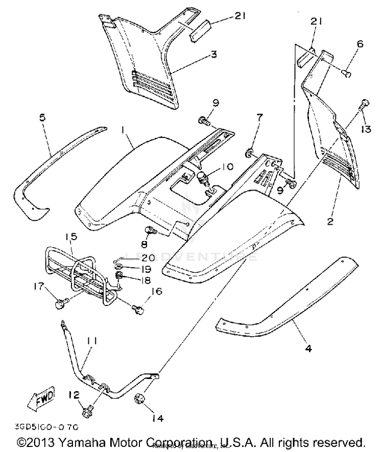 Front Fender-Carrier Schematic
