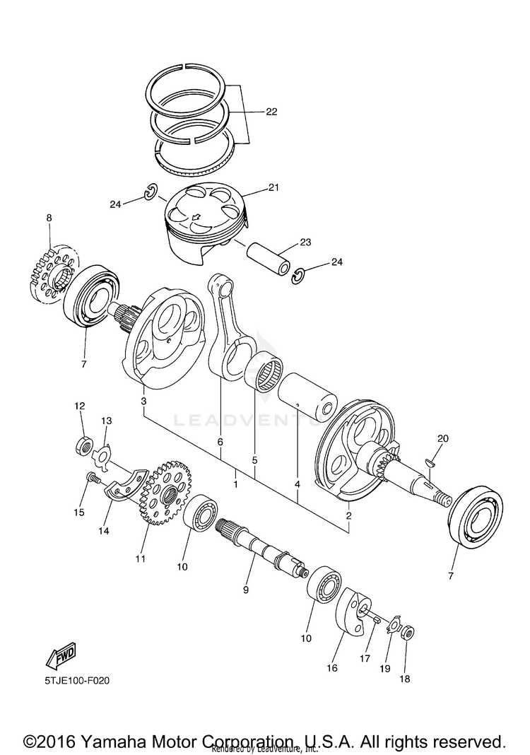 Crankshaft Piston Schematic