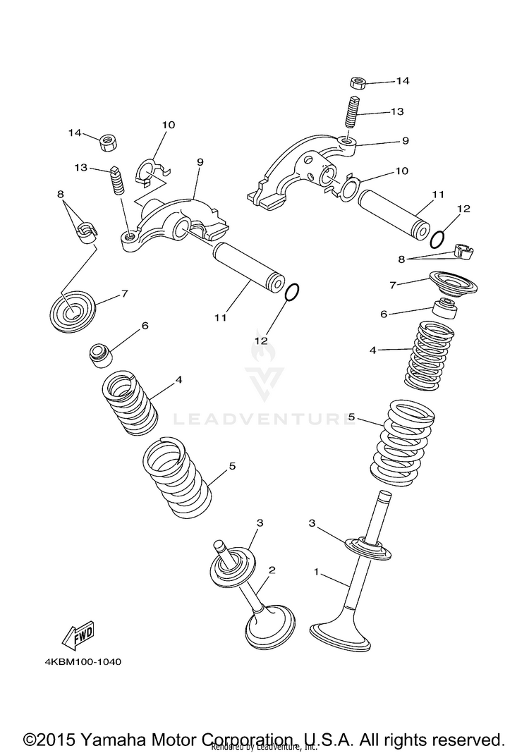 Valve GRIZZLY 350 4WD - YFM35FGDGR - 2013 Schematic