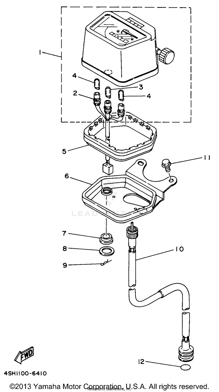 Meter KODIAK 4WD - YFM400FWH - 1996 Schematic