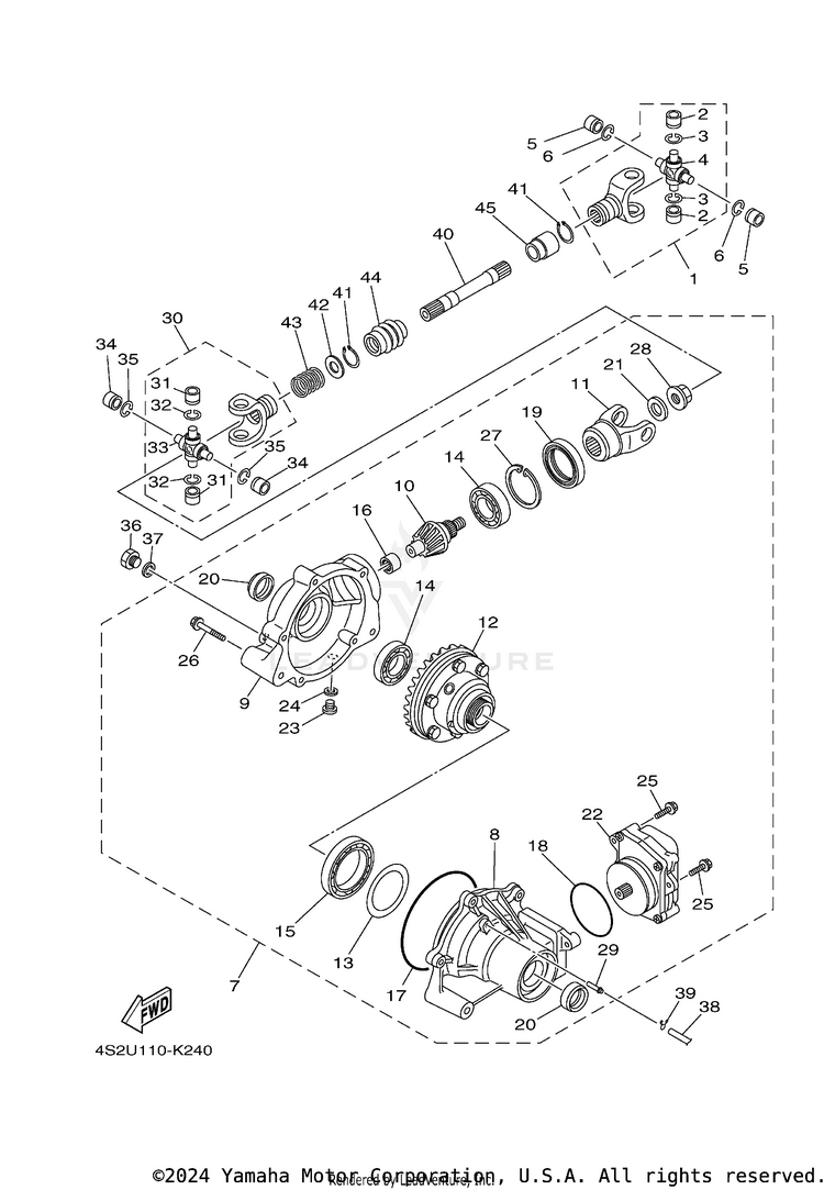 Front Differential GRIZZLEY 450 HUNTING - YFM450DAEH - 2014 Schematic