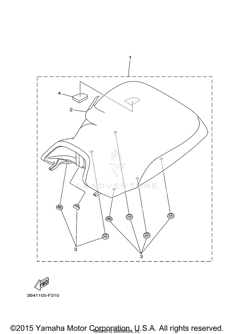 Seat GRIZZLY 700 EPS 4WD - YFM7FGPA - 2011 Schematic
