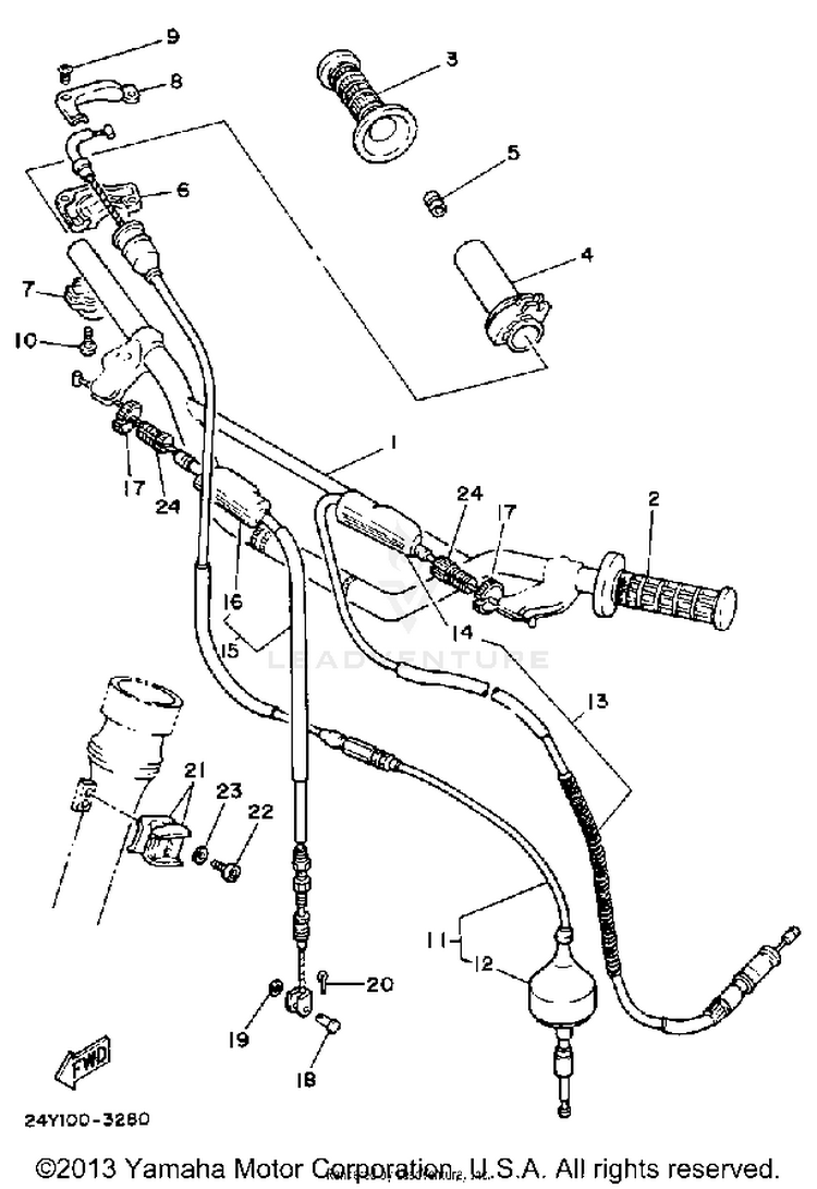Steering Handle - Cable Schematic