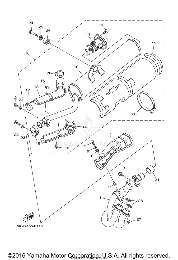 Exhaust 660 GRIZZLY REAL TREE HARDWOOD HUNTER - YFM660FHRH - 2003 Schematic