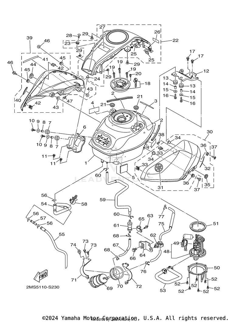 Fuel Tank R3 - YZFR3HB - 2017 Schematic