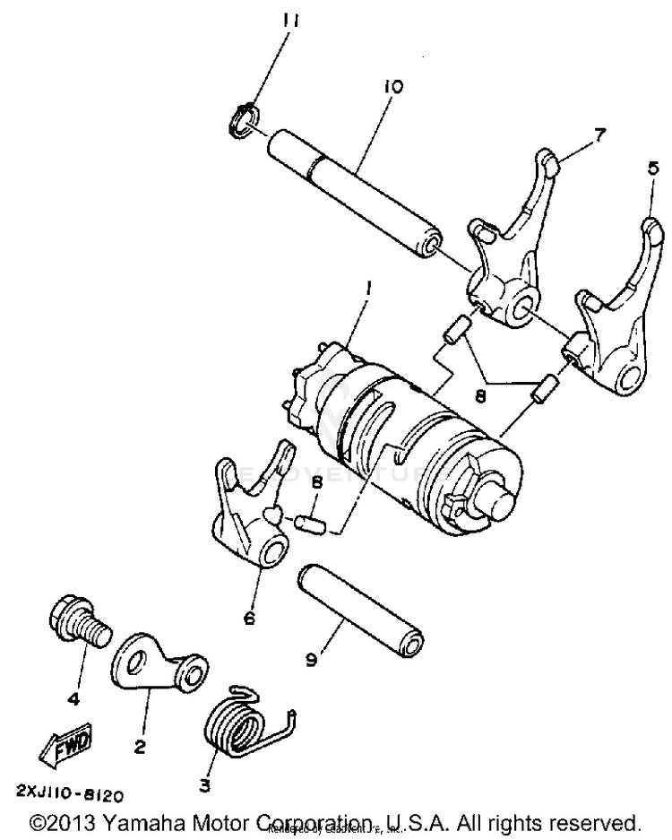 Shift Cam Fork Schematic