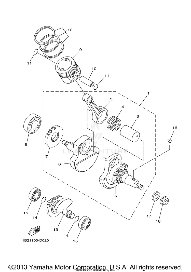 Crankshaft Piston Schematic
