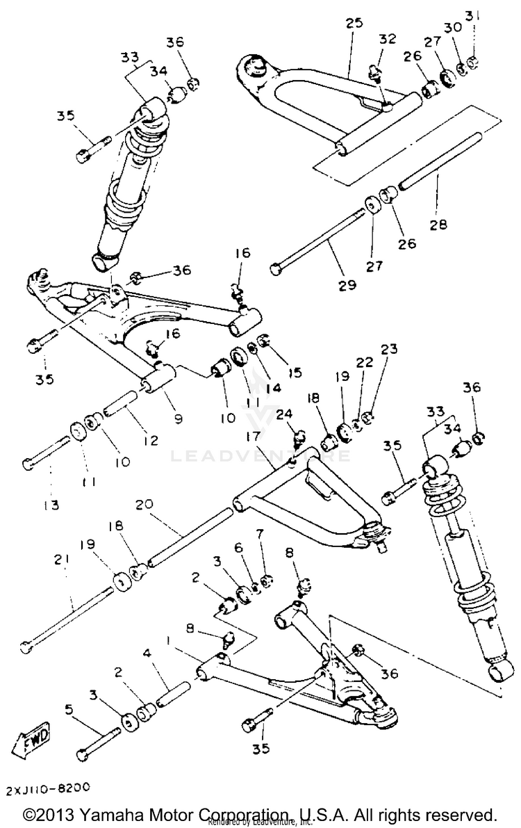 Front Suspension Wheel BLASTER - YFS200E - 1993 Schematic