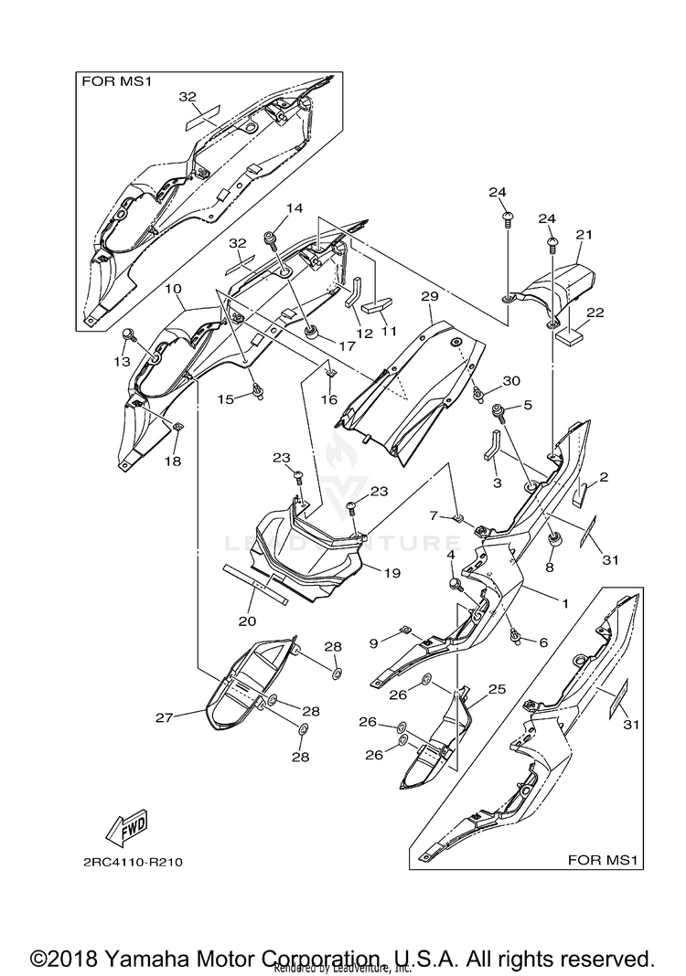 Side Cover FZ07 - FZ07GCB - 2016 Schematic