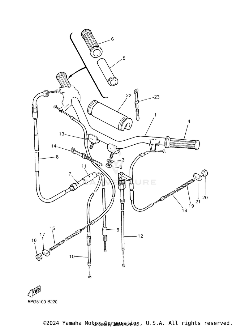 Steering Handle & Cable Schematic