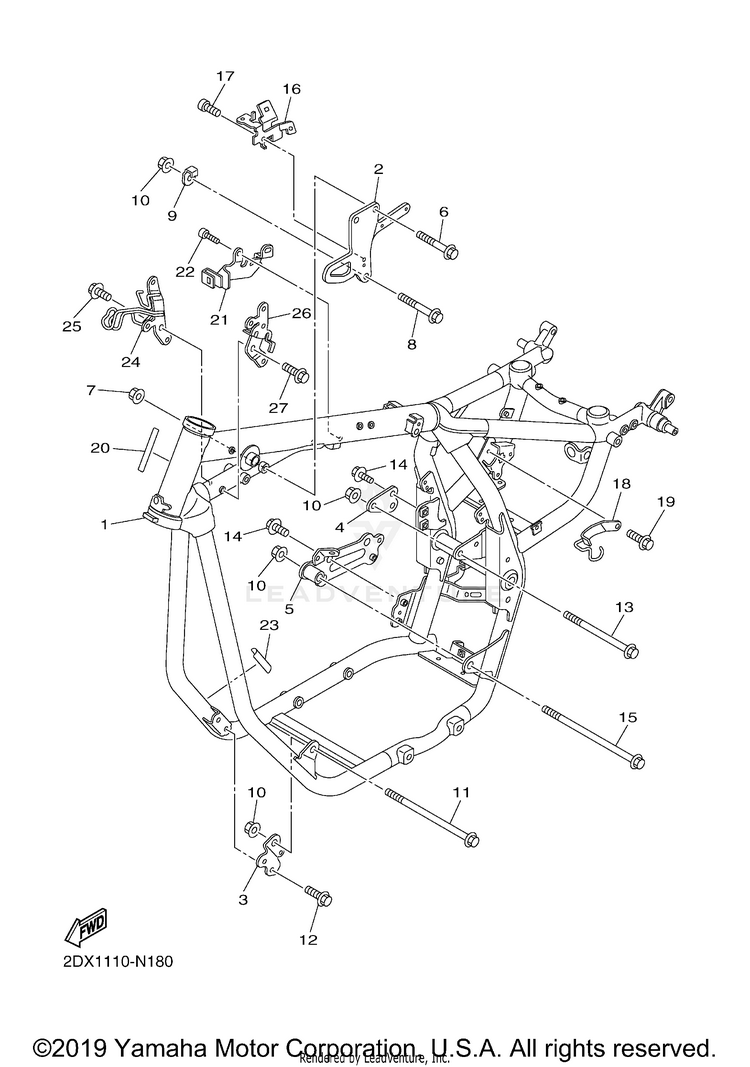 Frame BOLT - XVS95CGCB - 2016 Schematic