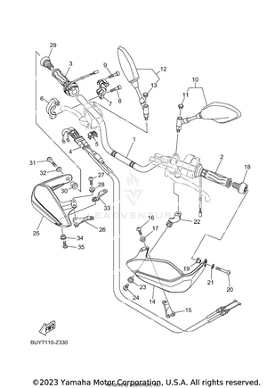 Steering Handle & Cable Schematic