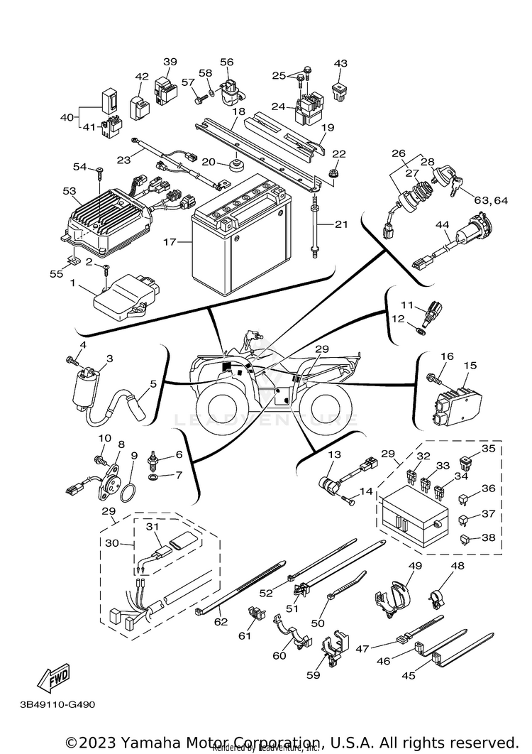 Electrical 1 GRIZZLY 700 DUCKS UNLIMTED EDITION - YFM7FGPDUX - 2008 Schematic