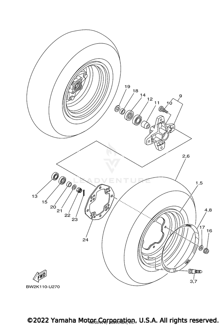 Front Wheel YFZ450R SPECIAL EDIT - YFZ45YSSKR - 2019 Schematic