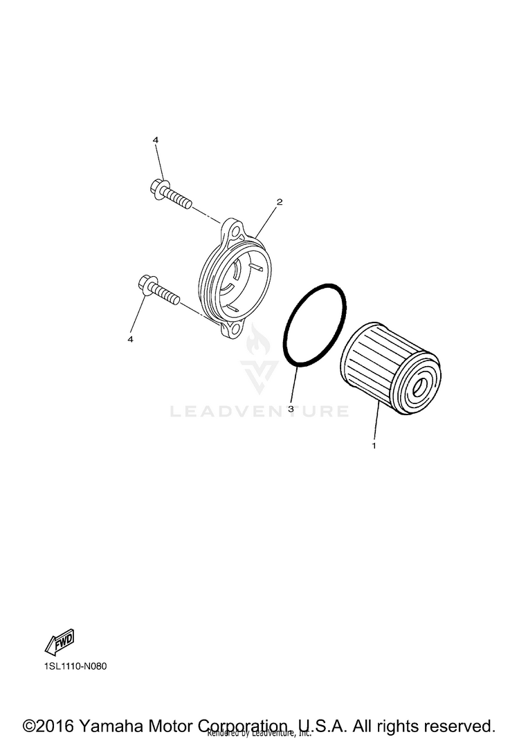 Oil Cleaner YZ250F - YZ250FG - 2016 Schematic