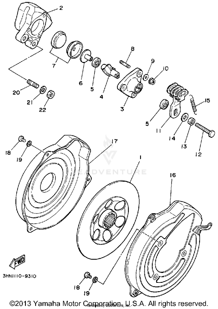 Rear Brake Caliper Schematic