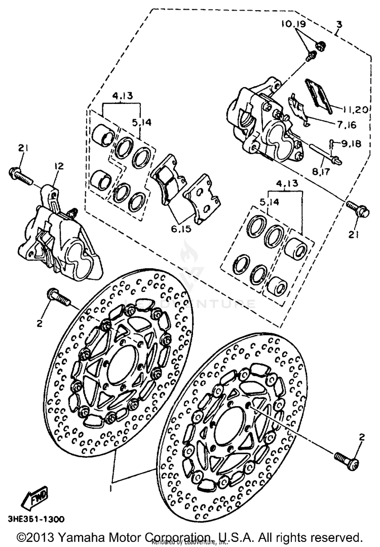 Front Brake Caliper Schematic