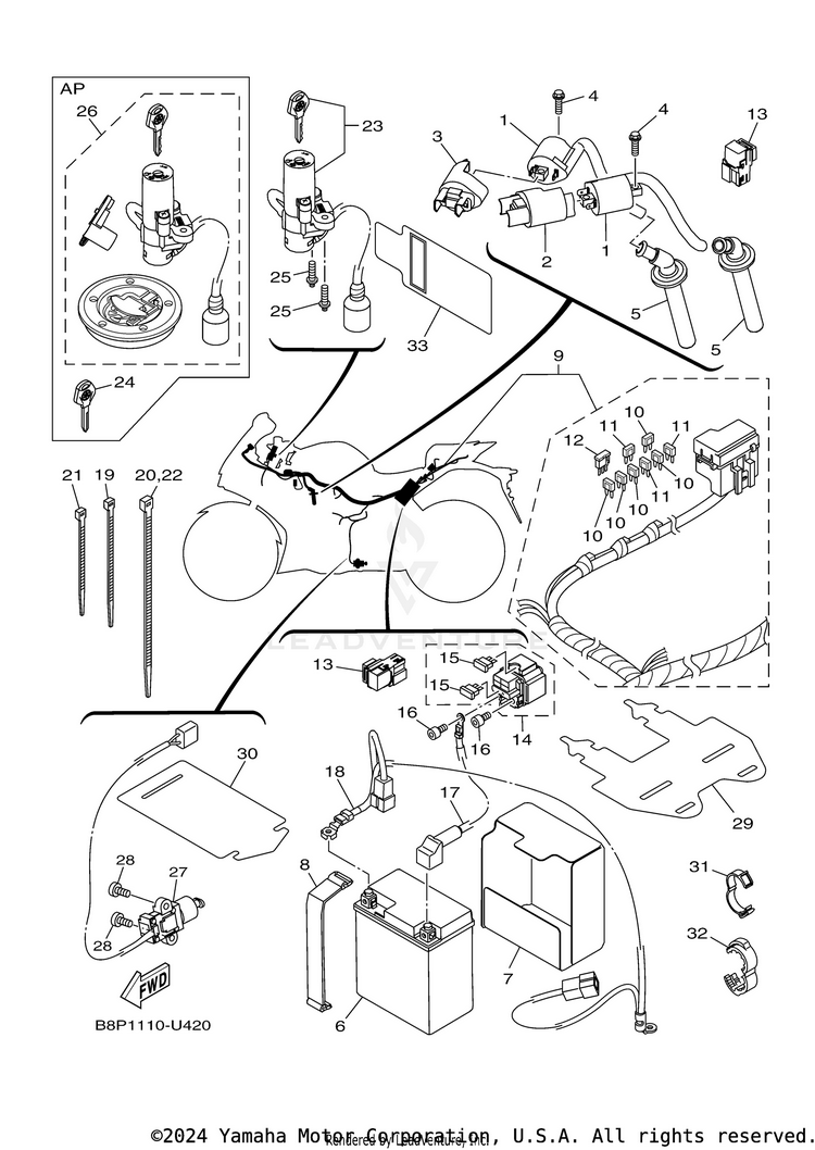 Electrical 1 YZFR3 - YZFR3LL - 2020 Schematic