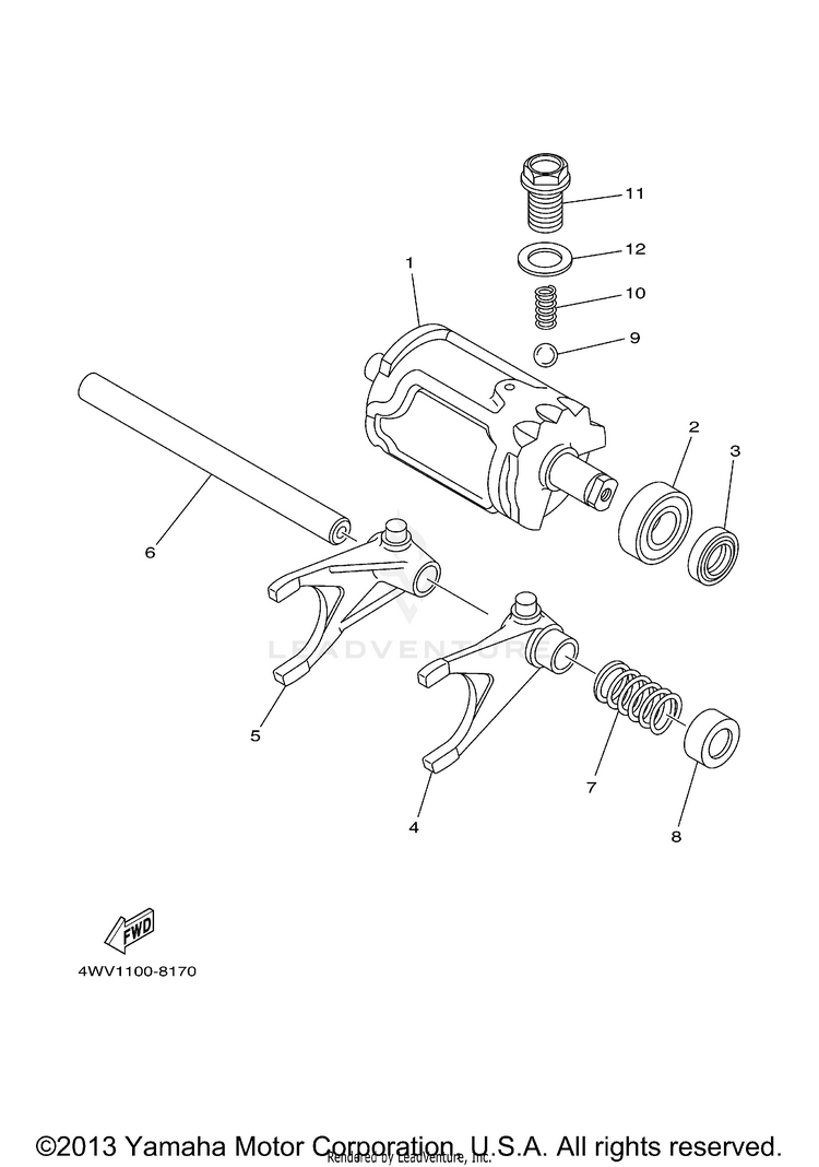 Shift Cam Fork GRIZZLY YFM600FHN GRIZZLY REALTREE HUNTER - YFM600FHN - 2001 Schematic