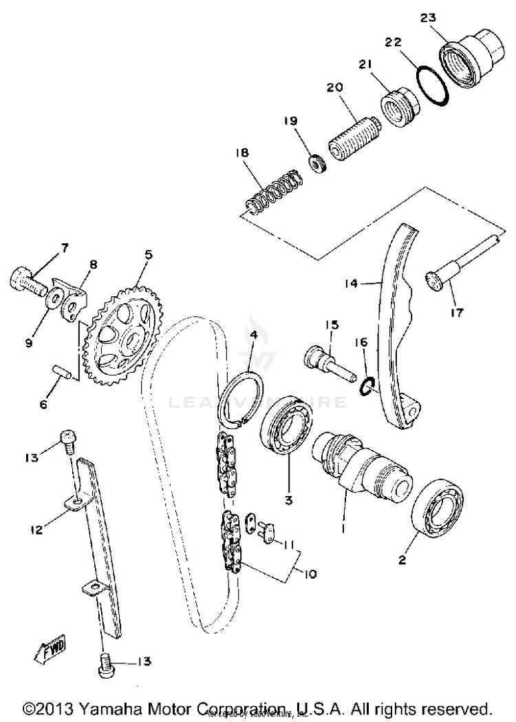 Camshaft - Chain Tensioner Schematic