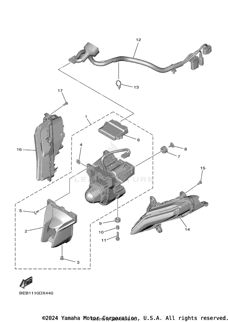 Headlight YZFR7 - YZFR7SCB - 2025 Schematic